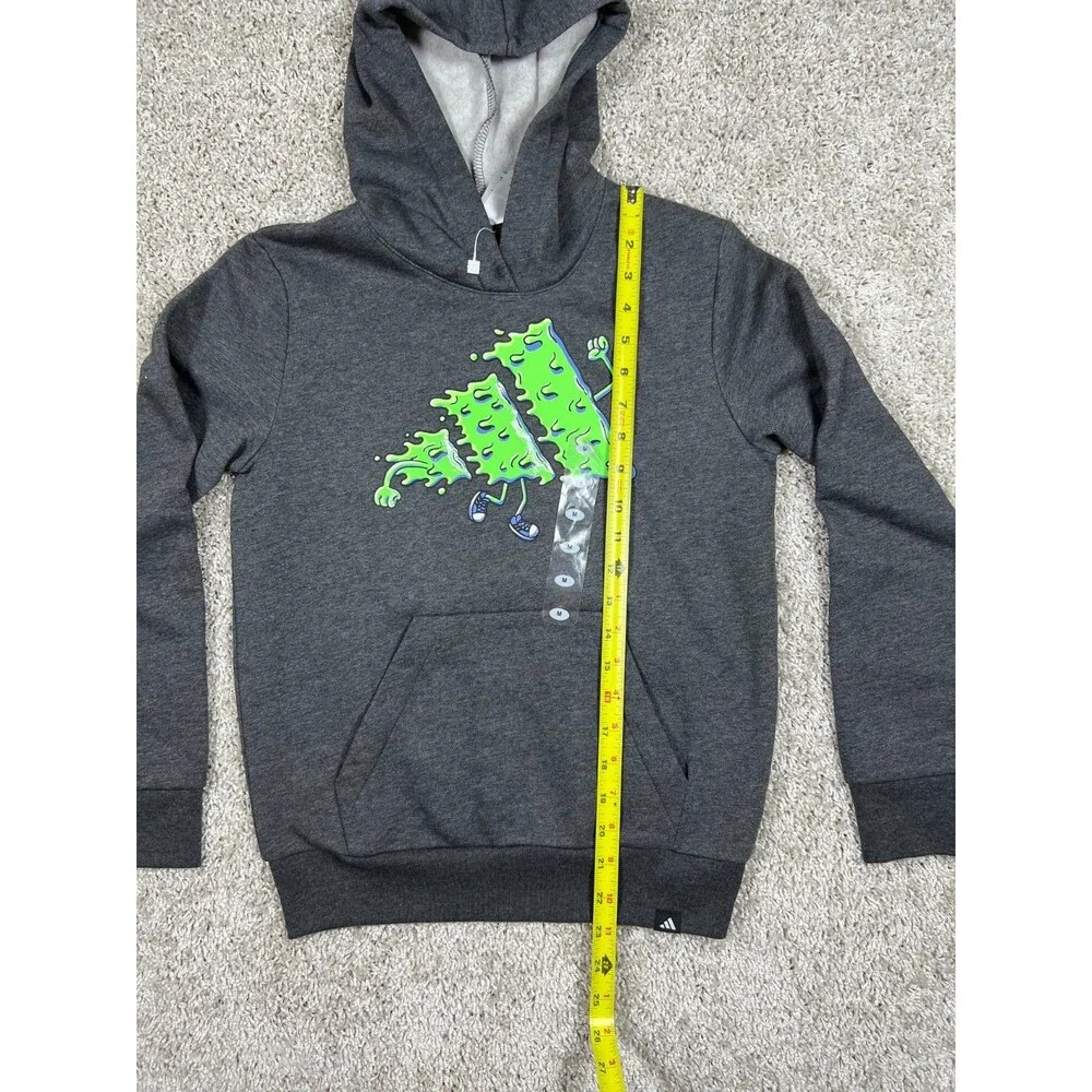 Adidas Boys Monster Graphic Hoodie Youth M 10/12 Gray Pullover NWT